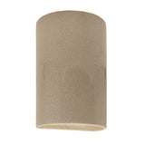 Ceramic small ADA Cylinder Wall Sconce Sienna Brown Crackle By Justice