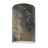 Ceramic small ADA Cylinder Wall Sconce Slate Marble By Justice