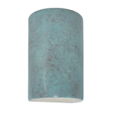 Ceramic small ADA Cylinder Wall Sconce Verde Patina By Justice