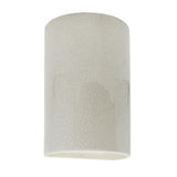 Ceramic small ADA Cylinder Wall Sconce White Crackle By Justice