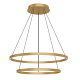 Cerchio Two-Tier Chandelier By Kuzco, Size: Large, Finish: Brushed Gold, , | Casa Di Luce Lighting