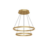 Cerchio Two-Tier Chandelier By Kuzco, Size: Medium Finish: Brushed Gold, , | Casa Di Luce Lighting
