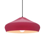 Cerise-Black Cord Crease Large Ceramic Pendant by Justice Design
