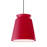 Cerise Black Cord Trapezoid Tall Ceramic Pendant by Justice Design