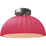 Cerise Brushed Nickel Ceramic Pleated Dome Semi-Flush by Justice Design