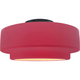 Cerise Matte Black Ceramic Small Tier Semi-Flush by Justice Design
