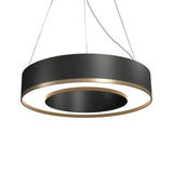 Charcoal Cylindrical Pendant with Brass Accent by Accord