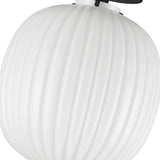 Cherise Flush Mount 12 Inch Matte Black Glossy Ribbed Opal Glass By Alora - Detailed View1