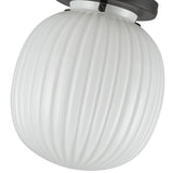 Cherise Flush Mount 7 Inch Matte
Black Glossy Ribbed Opal Glass By Alora - Detailed View1