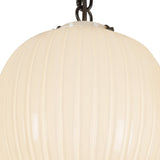 Cherise Multi Light Suspension Medium Matte Black Glossy Ribbed Opal Glass By Alora - Detailed View