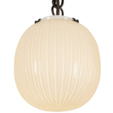 Cherise Multi Light Suspension Small Matte Black Glossy Ribbed Opal Glass By Alora - Detailed View