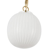 Cherise Pendant Light 7 Inch Brushed Gold Glossy Ribbed Opal Glass By Alora - Detailed View1