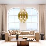 Chimes Chandelier 2 Tier Satin Brass By Sonneman Lifestyle View