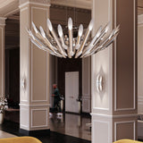 Chimes Chandelier Round Polished Chrome By Sonneman Lifestyle View1