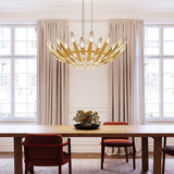 Chimes Chandelier Round Satin Brass By Sonneman Lifestyle View