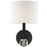 Chimes Wall Sconce Black Forged By Crystorama Front View