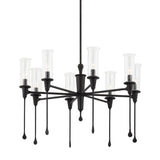 Chisel 8 Light Chandelier by Hudson Valley in Black Iron