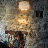 Chouchin Semi Wall Sconce White By Foscarini Lifestyle View1