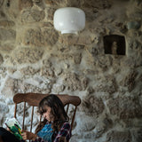 Chouchin Semi Wall Sconce White By Foscarini Lifestyle View