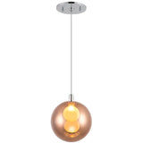 Chrome-Copper Glass Bolla Pendant by Kuzco Lighting