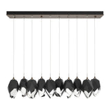 Chrysalis 10-Light Crystal Linear Suspension Large in Bronze, Black Crystal by Hubbardton Forge