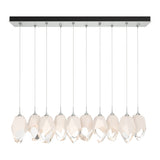 Chrysalis 10-Light Crystal Linear Suspension Large in Vintage Platinum, White Crystal by Hubbardton Forge