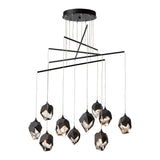 Chrysalis 10-Light Crystal Mobile Chandelier, shown in Black, Black Crystal, Standard, by Hubbardton Forge
