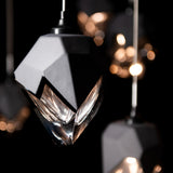 Chrysalis 10-Light Crystal Mobile Chandelier detail in Black, Black Crystal, Standard, by Hubbardton Forge