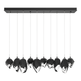 Chrysalis 10 Light Mixed Crystal Pendant Black BP Long By Hubbardton Forge