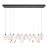 Chrysalis 10 Light Mixed Crystal Pendant Black WP Long By Hubbardton Forge