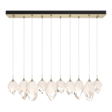 Chrysalis 10 Light Mixed Crystal Pendant Modern Brass WP Standard By Hubbardton Forge