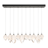 Chrysalis 10 Light Mixed Crystal Pendant Natural Iron WP Long By Hubbardton Forge