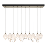 Chrysalis 10 Light Mixed Crystal Pendant Soft Gold WP Long By Hubbardton Forge
