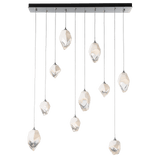 Chrysalis 10 Light Mixed Crystal Pendant Sterling WP Long By Hubbardton Forge