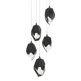 Chrysalis 5-Light Crystal Pendant Large in Black, Black Crystal by Hubbardton Forge