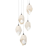 Chrysalis 5-Light Crystal Pendant Large in Oil Rubbed Bronze, White Crystal by Hubbardton Forge