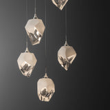 Chrysalis 5-Light Crystal Pendant Small detail, by Hubbardton Forge