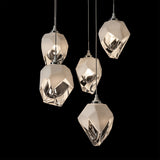 Chrysalis 5-Light Crystal Pendant Small detail, by Hubbardton Forge