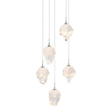 Chrysalis 5-Light Crystal Pendant Small in Vintage Platinum, White Crystal by Hubbardton Forge