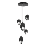 Chrysalis 5 Light Mixed Crystal Pendant Black BP Standard By Hubbardton Forge