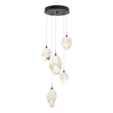 Chrysalis 5 Light Mixed Crystal Pendant Ink WP Standard By Hubbardton Forge