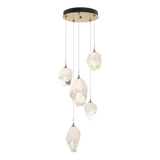 Chrysalis 5 Light Mixed Crystal Pendant Modern Brass WP Standard By Hubbardton Forge