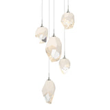 Chrysalis 5-Light Mixed Crystal Pendant - Sterling White Polished