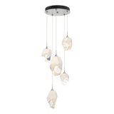 Chrysalis 5 Light Mixed Crystal Pendant Vitage Platinum WP Standard By Hubbardton Forge