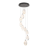 Chrysalis 9-Light Crystal Chandelier Large in Oil Rubbed Bronze, White Crystal by Hubbardton Forge