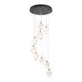 Chrysalis 9-Light Crystal Chandelier Small in Black, White Crystal by Hubbardton Forge