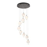 Chrysalis 9-Light Crystal Chandelier Small in Oil Rubbed Bronze, White Crystal by Hubbardton Forge