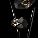 Chrysalis Floor Lamp detail in Ink, Black Crystal, by Hubbardton Forge