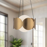 Ciel Chandelier Brushed Gold Opal Glass By Kuzco - Lifestyle View