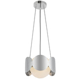 Ciel Chandelier Chrome Gold Opal Glass By Kuzco - Front View